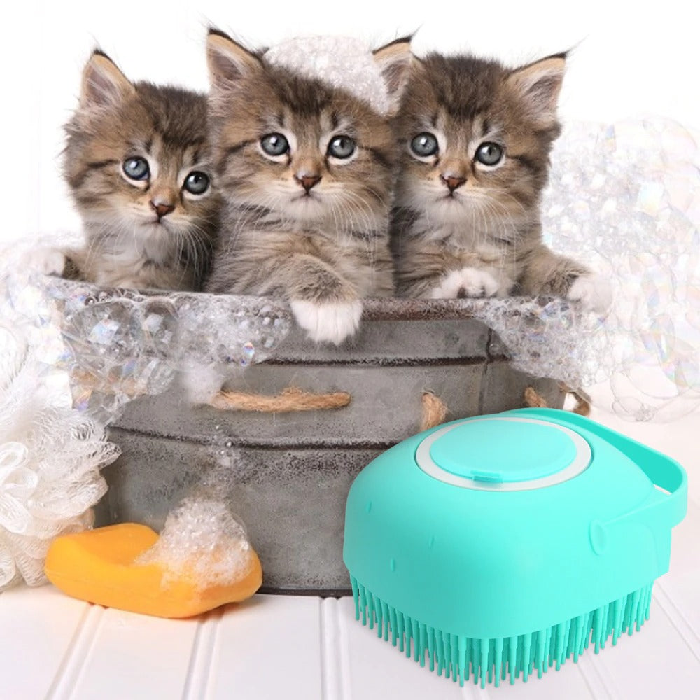Pet Dog and Cat Shampoo Massager Brush for Bathing
