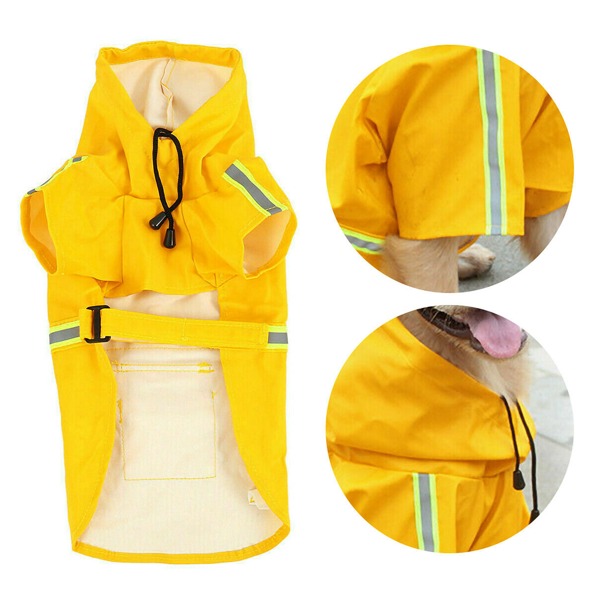 Dog Raincoat e Waterproof Rain Jacket With Safety Reflective Stripe
